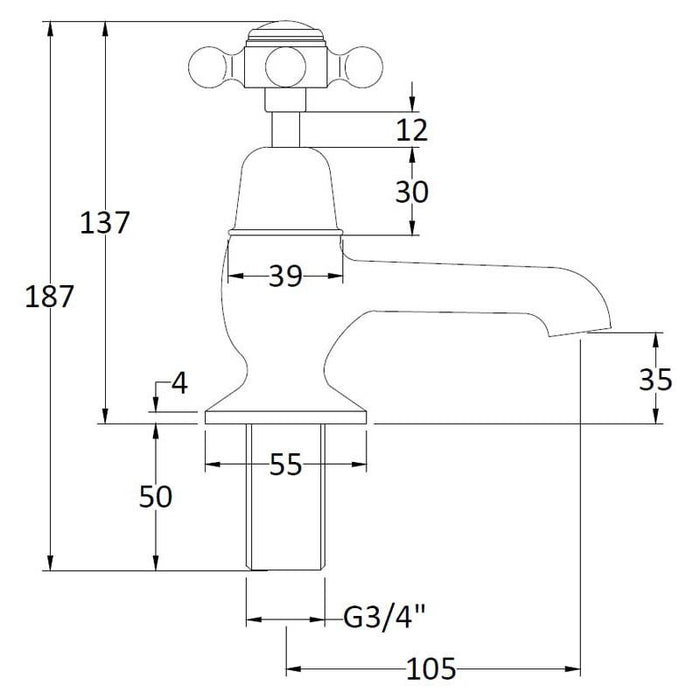 Hudson Reed Topaz Dome Bath Taps - Unbeatable Bathrooms