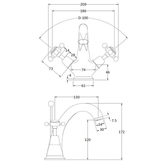 Hudson Reed Topaz Mono Basin Mixer - Unbeatable Bathrooms