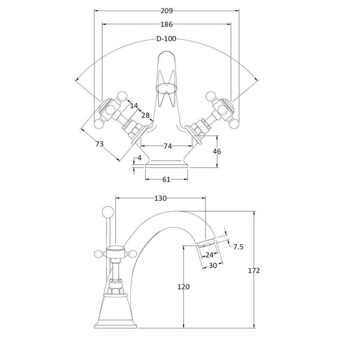 Hudson Reed Topaz Mono Basin Tap - Unbeatable Bathrooms