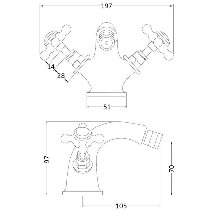 Hudson Reed Topaz Mono Bidet Tap - Unbeatable Bathrooms