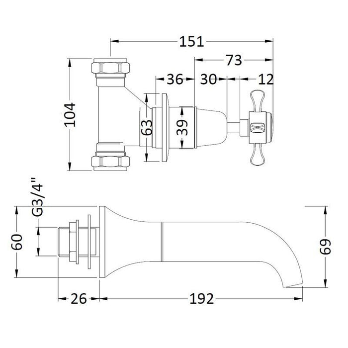 Hudson Reed Topaz With Bath Spout & Stop Taps - Unbeatable Bathrooms