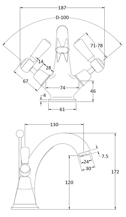 Hudson Reed Mono Basin Mixer - Unbeatable Bathrooms