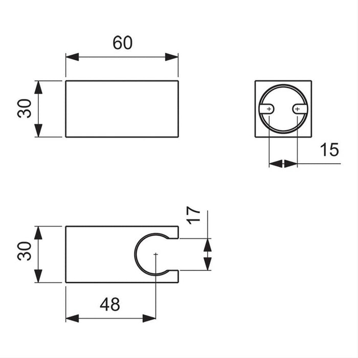 Ideal Standard Idealrain Square Shower Handset Bracket - Unbeatable Bathrooms
