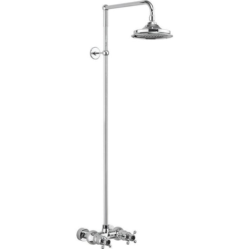 Burlington Eden Thermostatic Exposed Shower Bar Valve Single Outlet with Rigid Riser and Swivel Shower Arm with Rose - Unbeatable Bathrooms