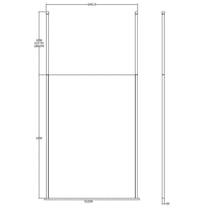 Hudson Reed Wetroom Screen & Black Ceiling Posts - Unbeatable Bathrooms