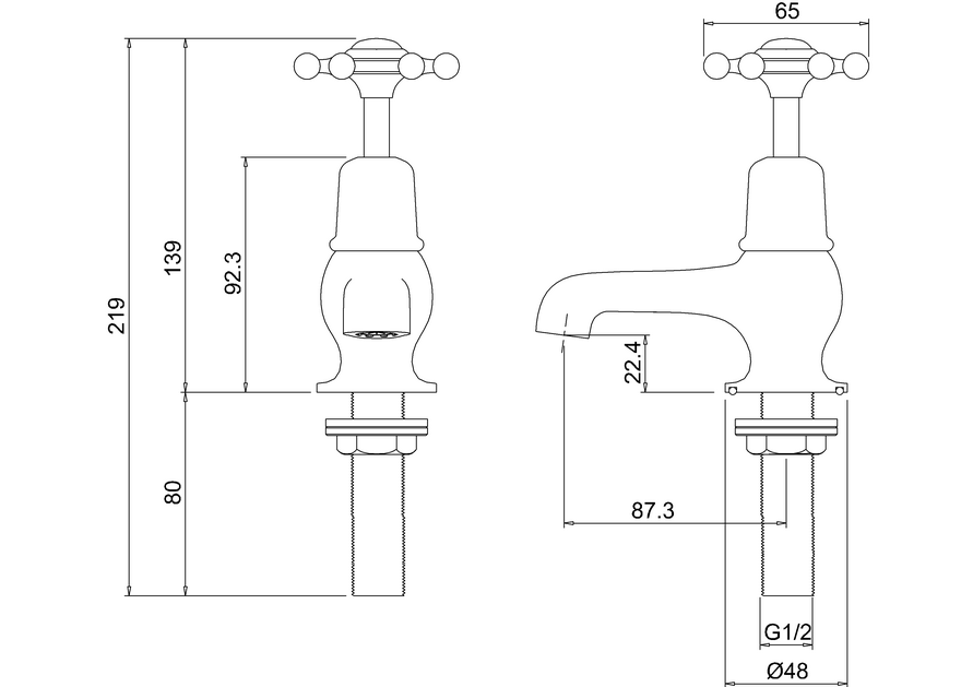 Burlington Birkenhead 3 Inch Basin Tap - Unbeatable Bathrooms
