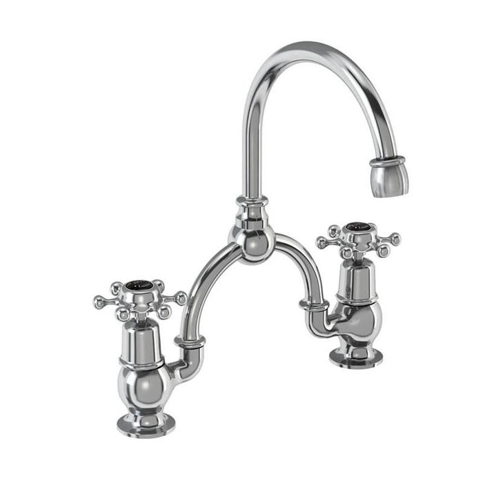 Burlington Birkenhead 2 Tap Hole Arch Mixer with Curved Spout (230mm centres) - Unbeatable Bathrooms