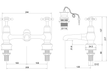 Burlington Birkenhead Regent 2 Tap Hole Bridge Basin Mixer with Plug & Chain Waste & Swivel Spout - Unbeatable Bathrooms