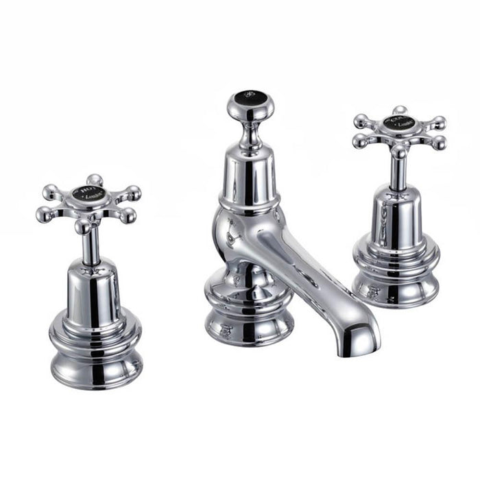 Burlington Birkenhead Regent 3 Tap Hole Mixer with Pop-up Waste - Unbeatable Bathrooms