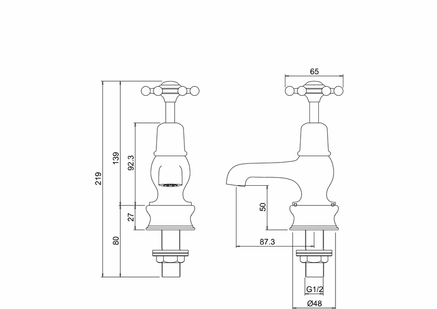 Burlington Birkenhead Regent 3 Inch Basin Tap - Unbeatable Bathrooms