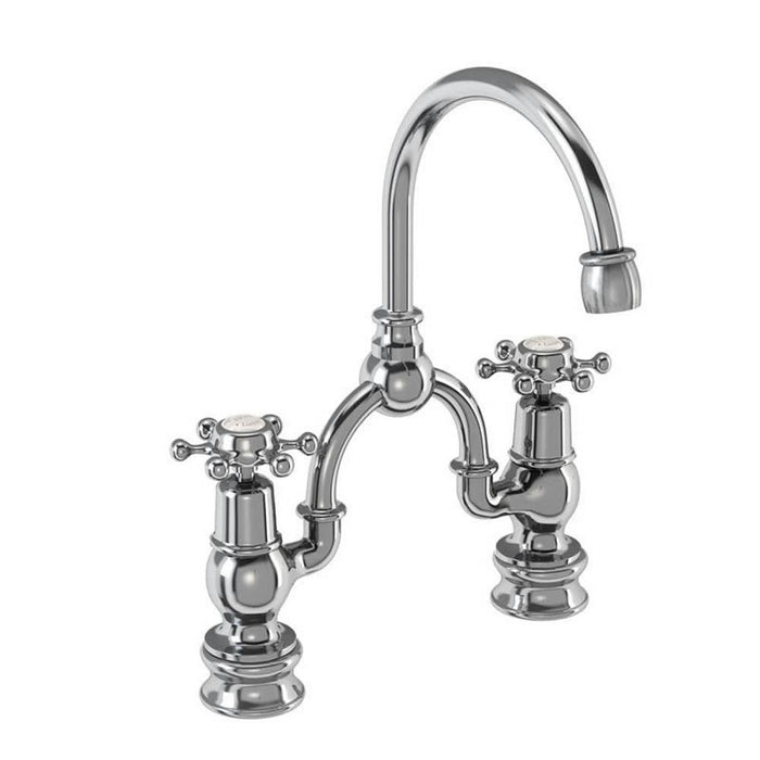 Burlington Birkenhead 2 Tap Hole Regent Arch Mixer with Curved Spout (200mm centres) - Unbeatable Bathrooms
