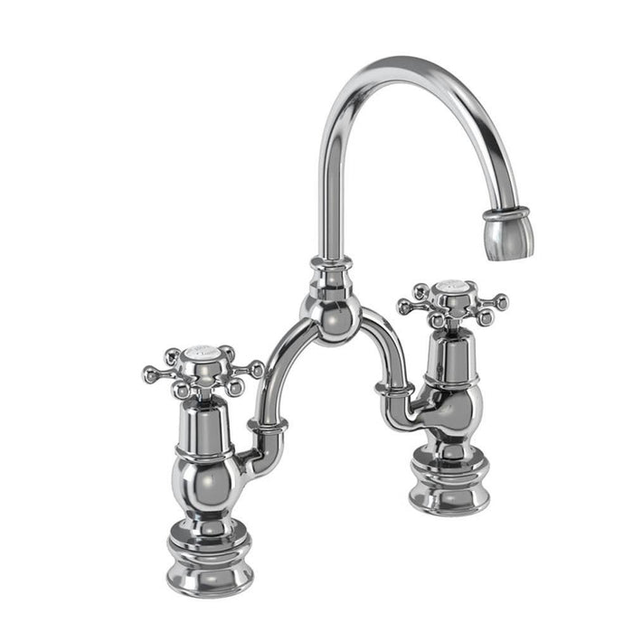 Burlington Birkenhead 2 Tap Hole Regent Arch Mixer with Curved Spout (200mm centres) - Unbeatable Bathrooms