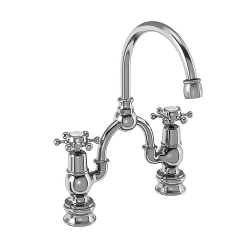 Burlington Birkenhead 2 Tap Hole Regent Arch Mixer with Curved Spout (200mm centres) - Unbeatable Bathrooms