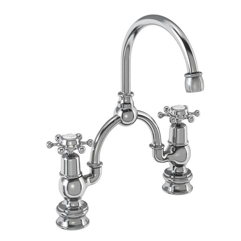 Burlington Birkenhead 2 Tap Hole Regent Arch Mixer with Curved Spout (230mm centres) - Unbeatable Bathrooms