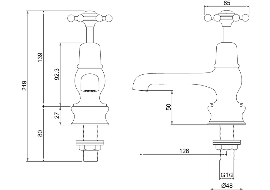 Burlington Birkenhead Regent 5 Inch Basin Tap - Unbeatable Bathrooms