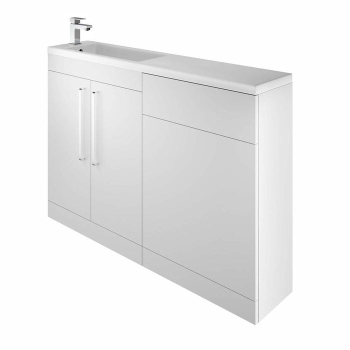 The White Space Scene 1200mm Vanity Unit Pack - Floor Standing 2 Door Unit (LH) - Unbeatable Bathrooms