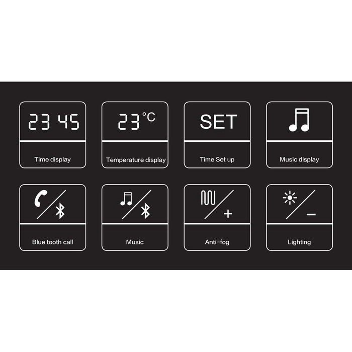 JTP Digital Matt Black Mirror LED and Bluetooth - Unbeatable Bathrooms