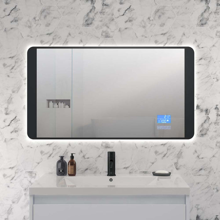 JTP Digital Matt Black Mirror LED and Bluetooth - Unbeatable Bathrooms