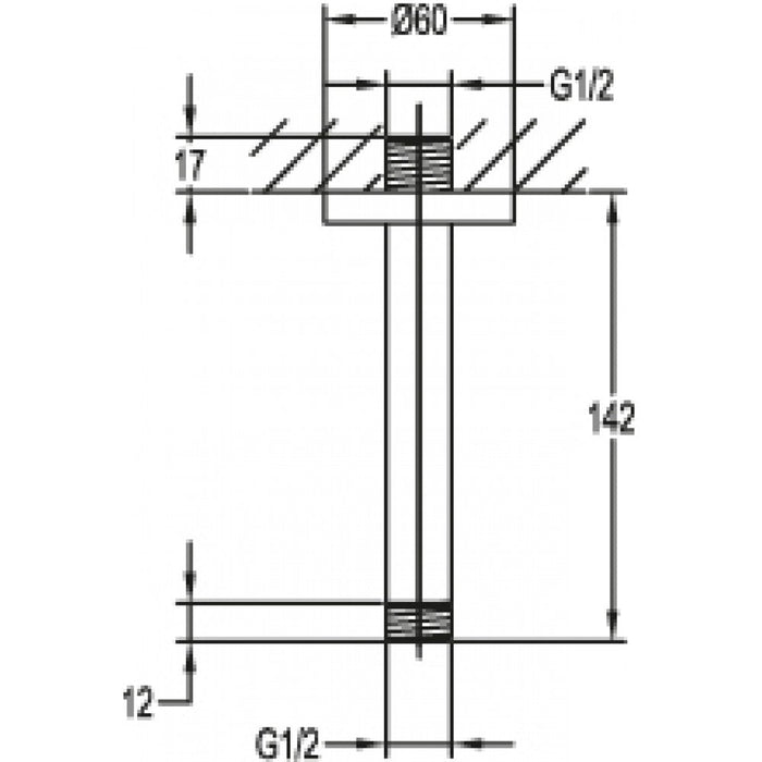 Flova 120mm Ceiling Mounted Shower Arm - Unbeatable Bathrooms