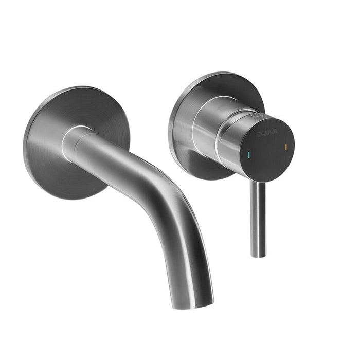 Flova Levo 2-Hole Wall Mounted Basin/Bath Mixer - Unbeatable Bathrooms