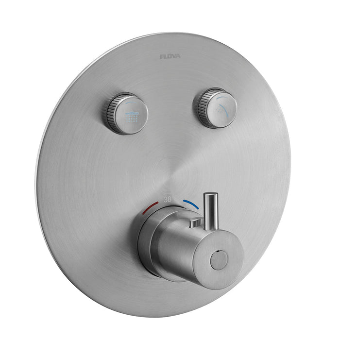 Flova Levo Goclick 2 Button Finishing Kit - Round Plate - Unbeatable Bathrooms