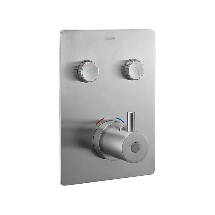Flova Levo Goclick 2 Button Finishing Kit - Square Plate - Unbeatable Bathrooms