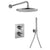 Flova Levo Thermostatic 2 Outlet Shower Valve with Fixed Head and Hand Shower Kit - Square - Unbeatable Bathrooms