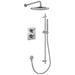 Flova Levo Thermostatic 2 Outlet Shower Valve with Fixed Head and Slide Rail Kit - Square - Unbeatable Bathrooms