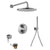 Flova Levo Thermostatic 3-Outlet Shower Valve with Fixed Head Hand Shower Kit and Bath Overflow Filler - Round - Unbeatable Bathrooms