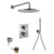 Flova Levo Thermostatic 3-Outlet Shower Valve with Fixed Head Hand Shower Kit and Bath Overflow Filler - Square - Unbeatable Bathrooms