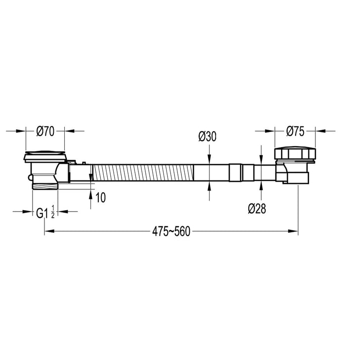Flova Deluxe Solid Brass Bath Pop Up Waste - Unbeatable Bathrooms