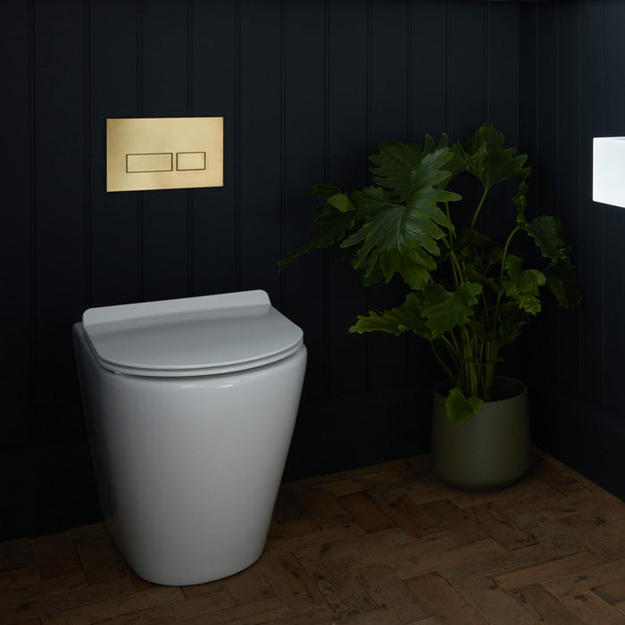 VADO Square Dual Flush Plate - Brushed Nickel - Unbeatable Bathrooms