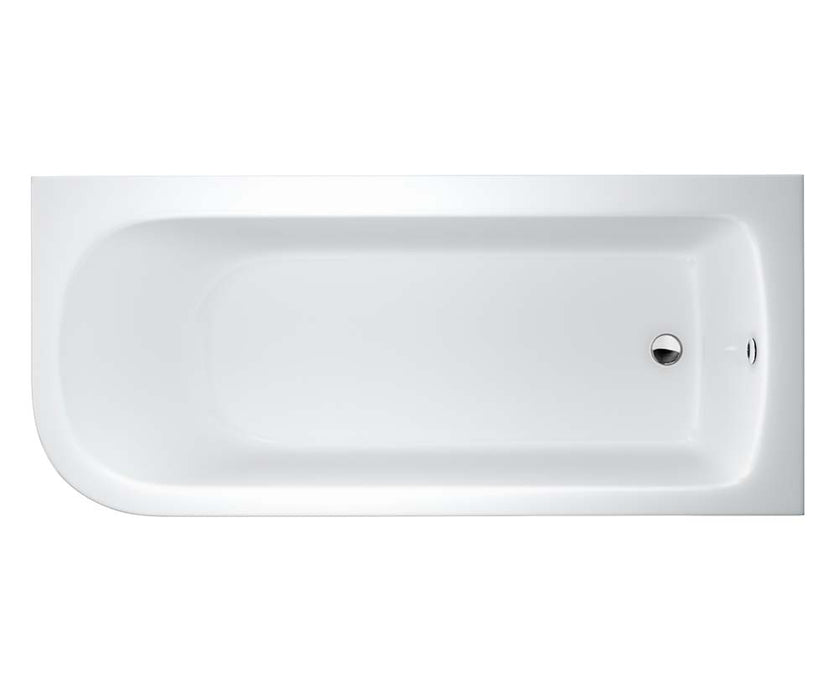 Britton Viride Vlear Line 1700 x 750mm Offset Single Ended Bath - Unbeatable Bathrooms
