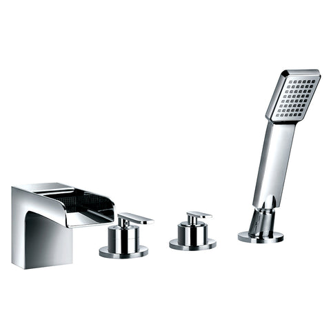 Flova Cascade 4-Hole Deck Mounted Bath and Shower Mixer - Unbeatable Bathrooms