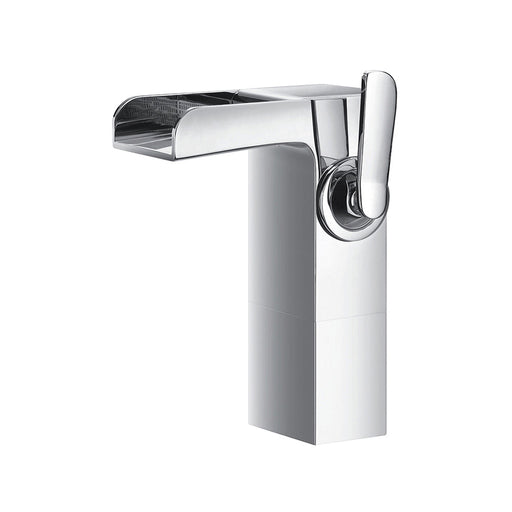 Flova Cascade Mid Height 170mm Mono Basin Mixer with Slotted Clicker Waste Set - Unbeatable Bathrooms