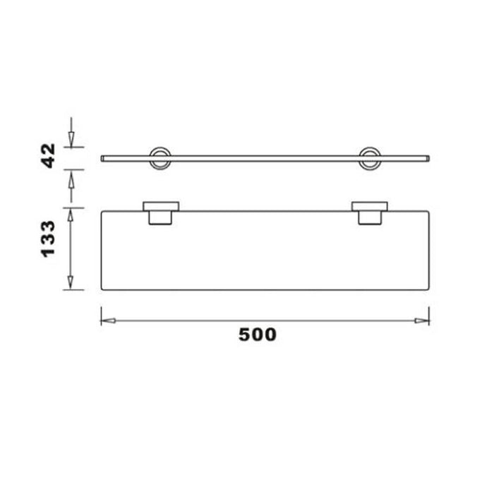 The White Space Capita Glass Shelf Chrome - Unbeatable Bathrooms
