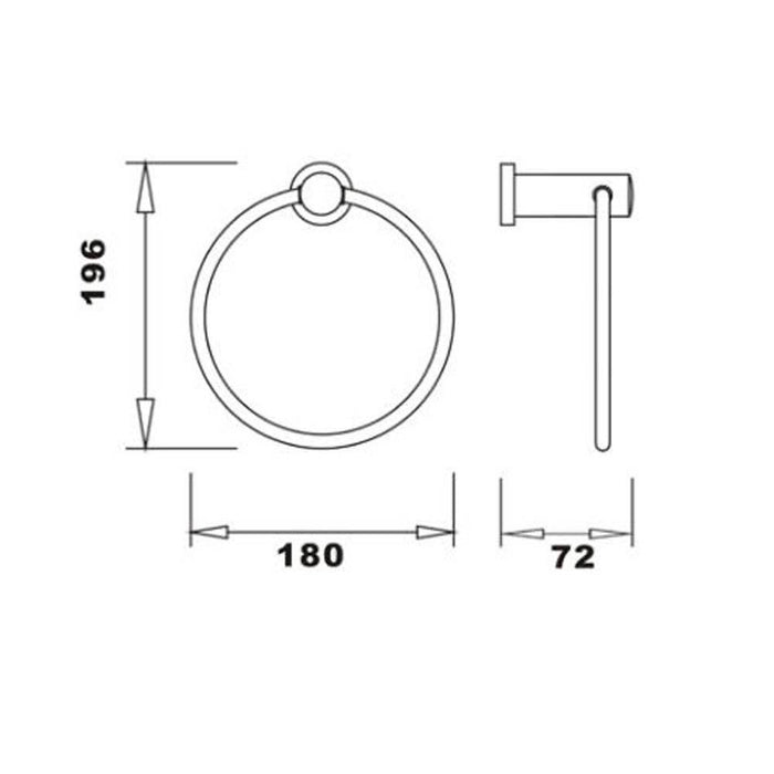 The White Space Capita Towel Ring Chrome - Unbeatable Bathrooms