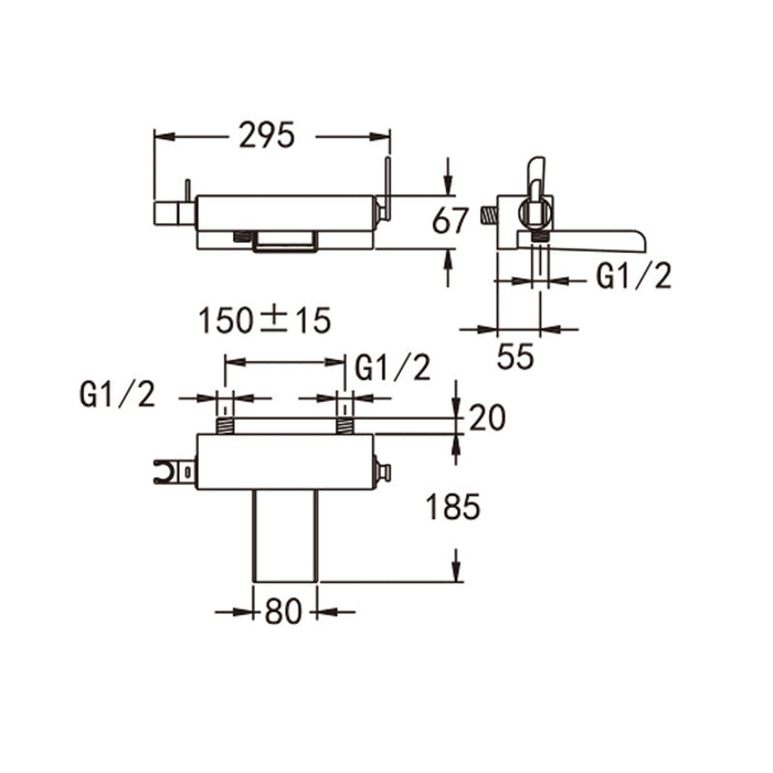 Flova Cascade Wall Mounted Single Lever Bath and Shower Mixer - Unbeatable Bathrooms
