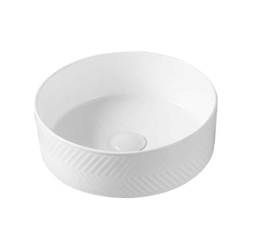 The White Space Chevron Patterned Bowl 360mm - Unbeatable Bathrooms