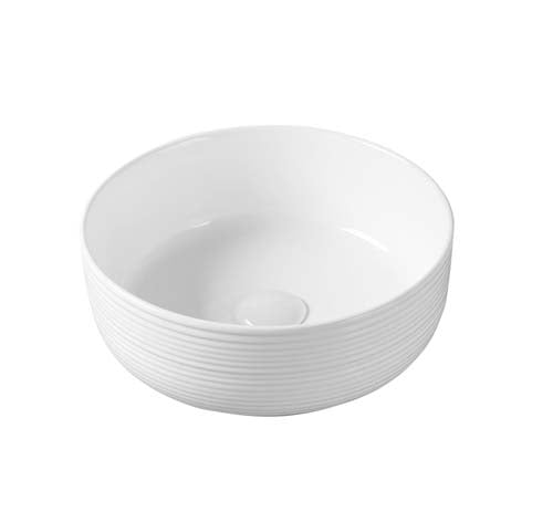 White Space Fineline Patterned Bowl 360mm - Unbeatable Bathrooms