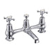 Burlington Claremont 2 Tap Hole Bridge Basin Mixer with Plug & Chain Waste & Swivel Spout - Unbeatable Bathrooms