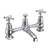 Burlington Claremont 2 Tap Hole Bridge Basin Mixer with Plug & Chain Waste & Swivel Spout - Unbeatable Bathrooms