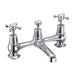 Burlington Claremont 2 Tap Hole Bridge Basin Mixer with Plug & Chain Waste & Swivel Spout - Unbeatable Bathrooms