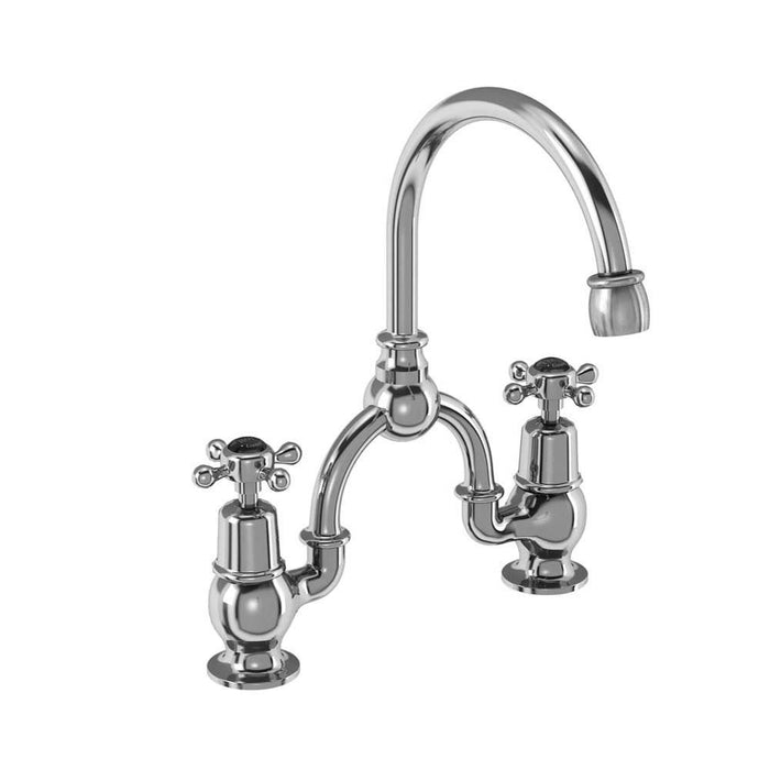 Burlington Claremont 2 Tap Hole Arch Mixer with Curved Spout (200mm centres) - Unbeatable Bathrooms