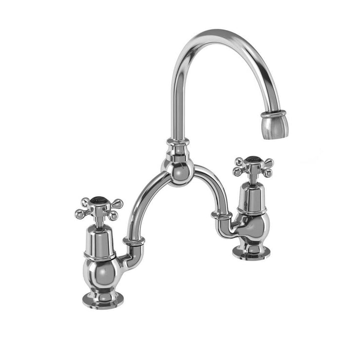 Burlington Claremont 2 Tap hole Arch Mixer with Curved Spout (230mm centres) - Unbeatable Bathrooms