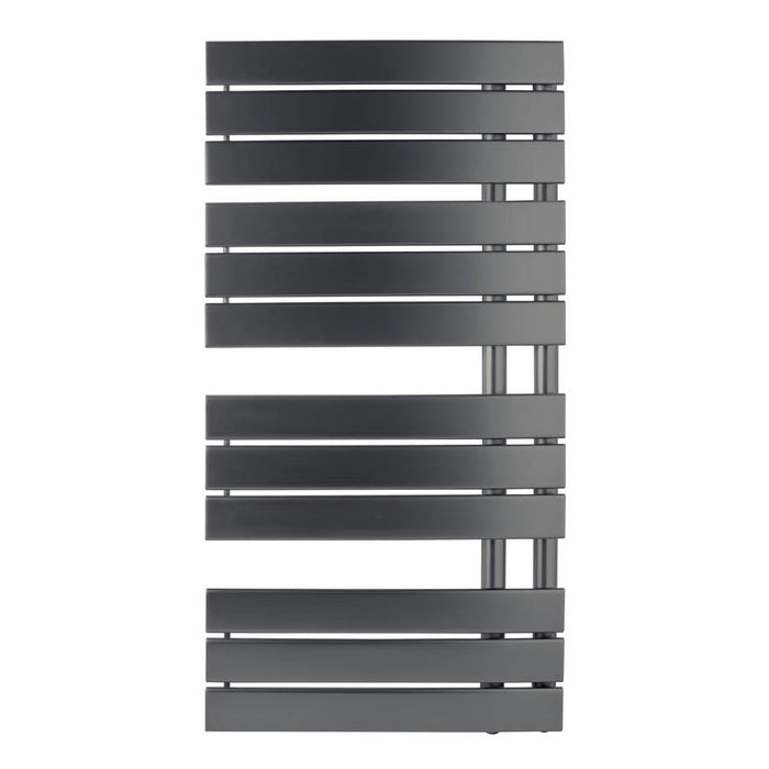 JTP Cleo Heated Towel Rail - Brushed Black - Unbeatable Bathrooms
