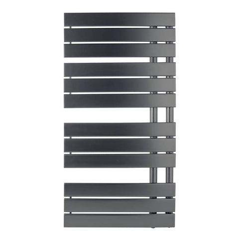 JTP Cleo Heated Towel Rail - Brushed Black - Unbeatable Bathrooms