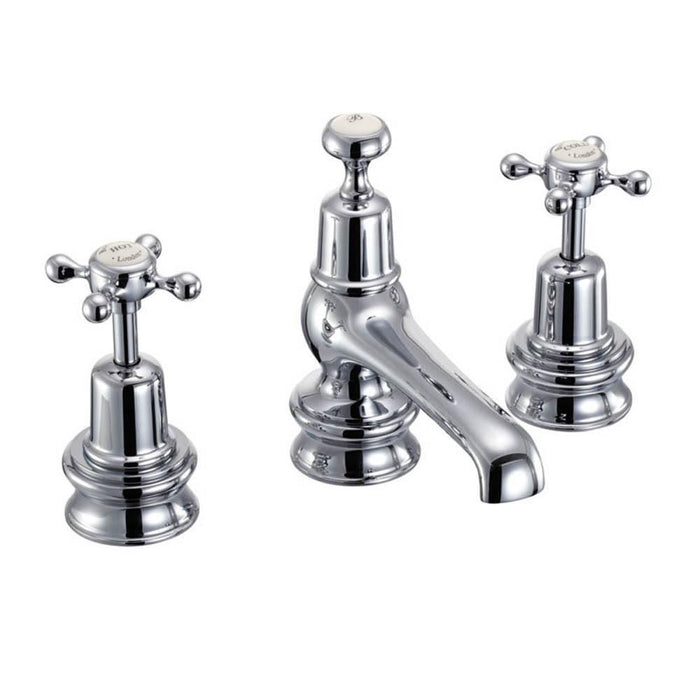 Burlington Claremont Regent 3 Tap Hole Mixer with Pop-up Waste - Unbeatable Bathrooms