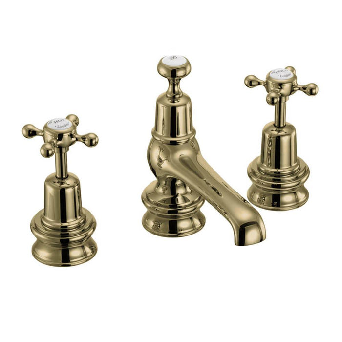 Burlington Claremont Regent 3 Tap Hole Mixer with Pop-up Waste - Unbeatable Bathrooms