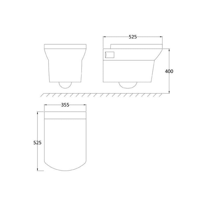 Hudson Reed Maya Wall Hung Toilet & Seat - Unbeatable Bathrooms